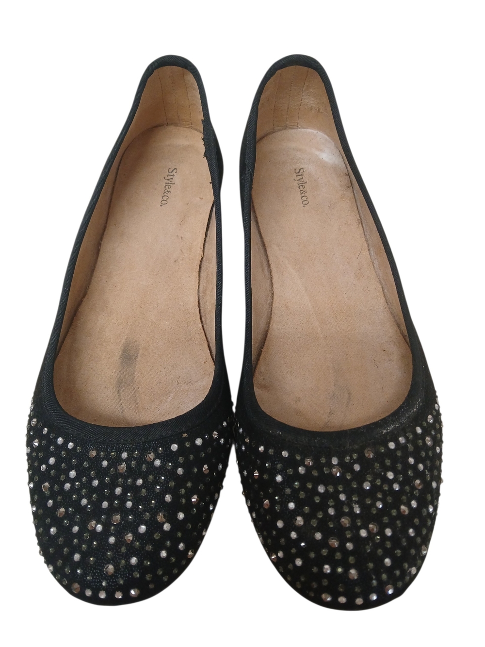 Style & Co. Black Rhinestone-Embellished Ballet Flats